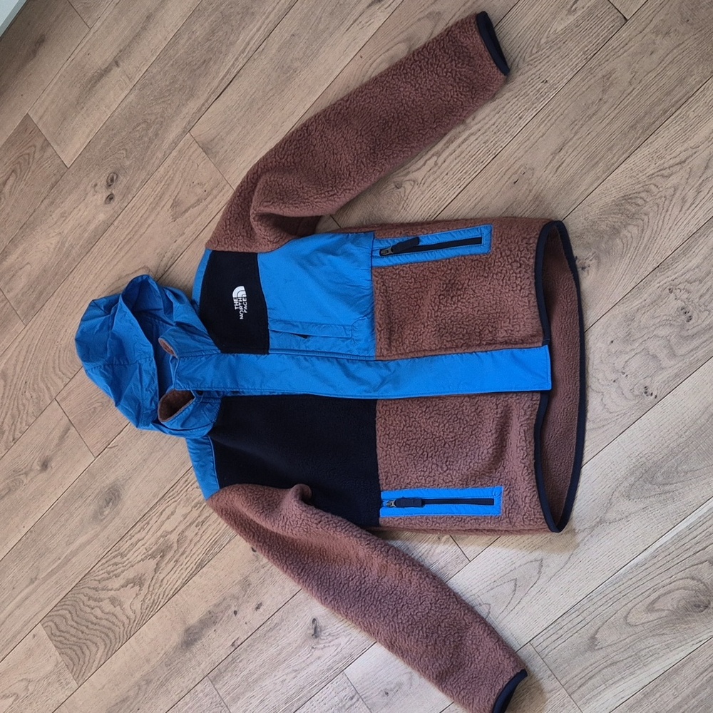 The North Face Blue. Brown and Black Fleece Jacket